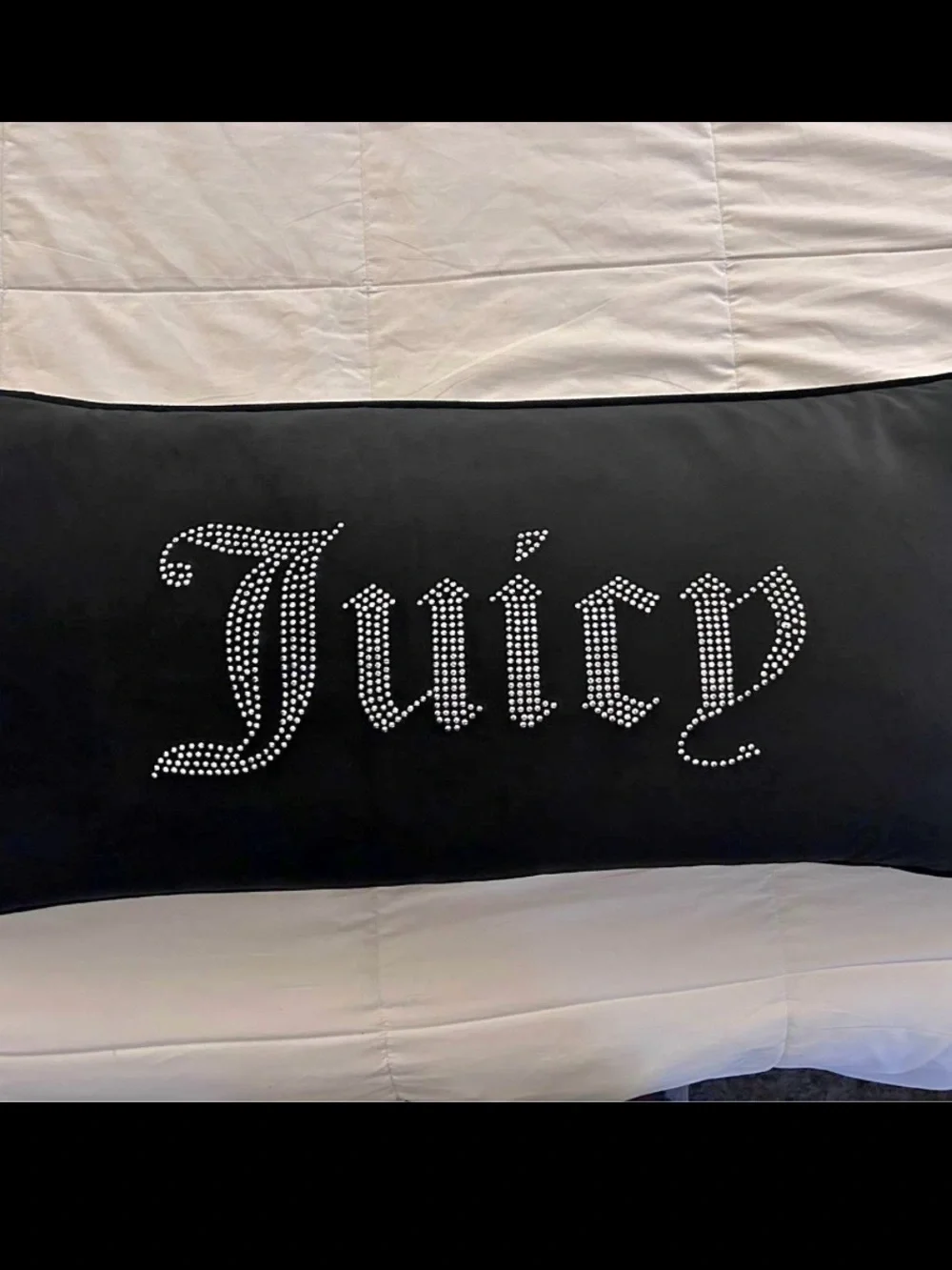 Juicy Couture Black Body Pillow with Pink Tag